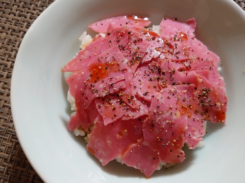 超簡単だけど美味しいよ　ハム丼